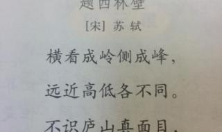 题西林壁古诗的意思